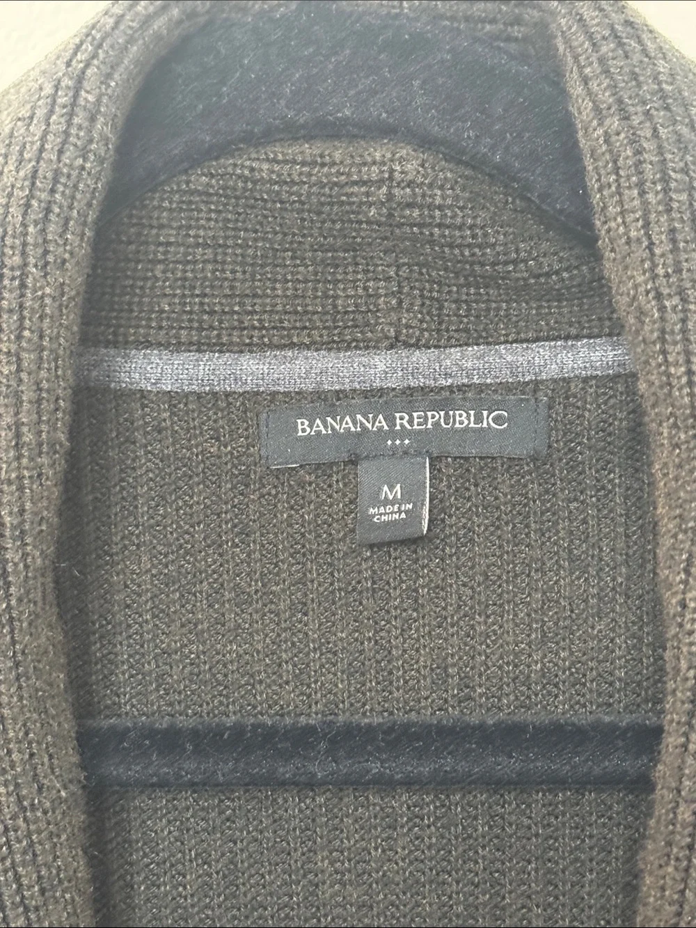 Banana Republic Men's Dark Green Double-Breasted Cardigan Pea Coat Style